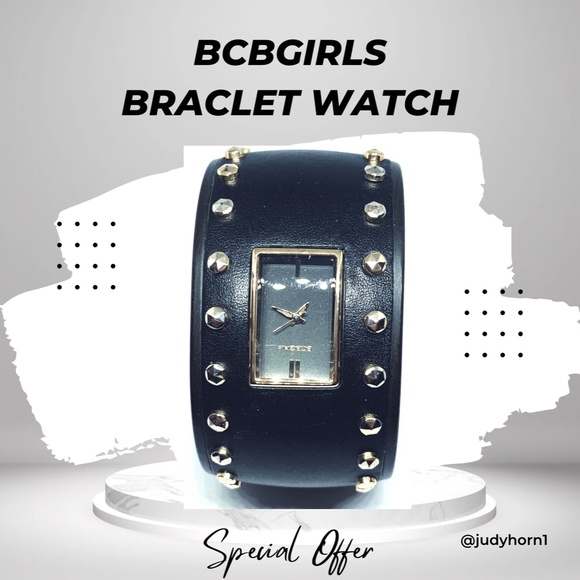 BCBGirls Black Bangle Gold Accents Mixed Element Watch - Picture 9 of 9